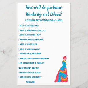 Customisable Bridal Shower Trivia Game Flyer