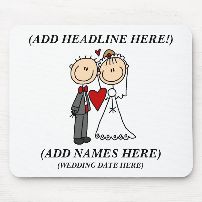Customisable Bride And Groom Mousepad (Front)