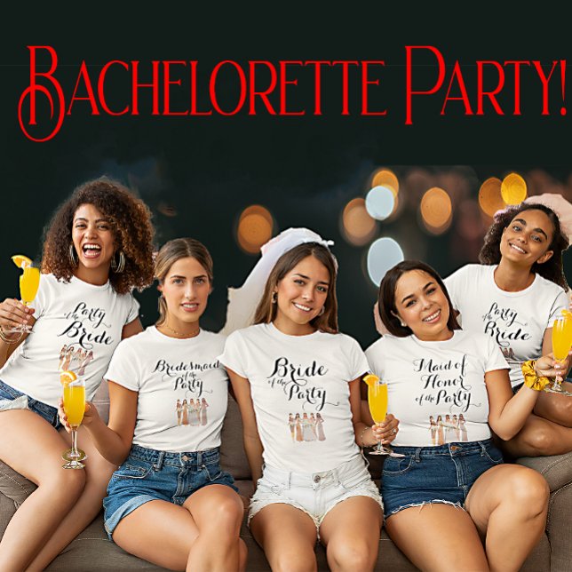 Customisable Bride of the Party Bachelorette Hen T-Shirt (Creator Uploaded)