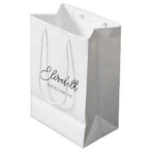 Customisable Bridesmaid Calligraphy Script Name Medium Gift Bag
