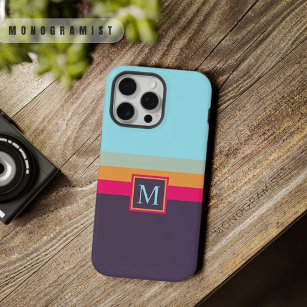Customisable Bright Blue Pink Purple Colour Block iPhone 15 Pro Max Case