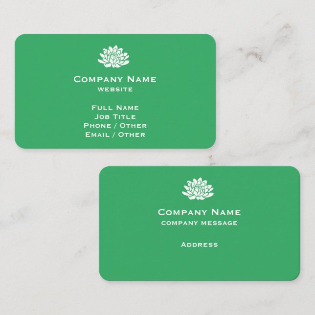 Customisable Bright Green Business Card (Front/Back)