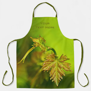 Customisable Bright Green Vine Leaf Oenologist Apron