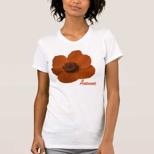 Customisable Brown Anemone Flower T Shirt (Front)