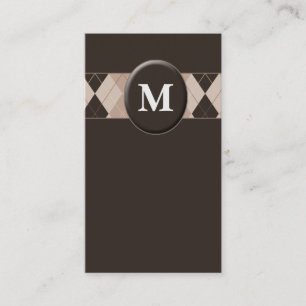 Customisable Brown Monogram Business Cards