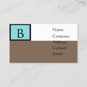 Customisable Brown Monogram Business Cards
