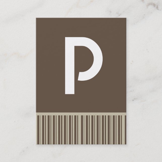 Customisable Brown Monogram Business Cards (Front)