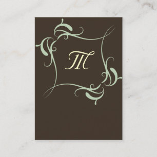 Customisable Brown Monogram Business Cards