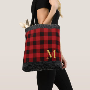 Customisable Buffalo Plaid Tote Bag