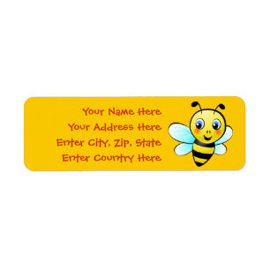 Customisable Bumblebee Return Address Label