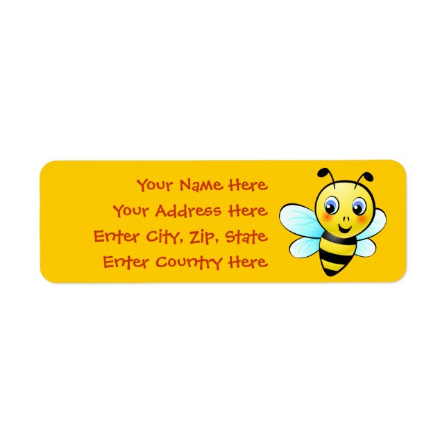 Customisable Bumblebee Return Address Label (Front)