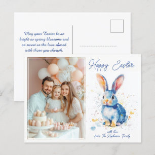 Customisable 🐇Bunny Bliss Easter Greetings Holiday Postcard