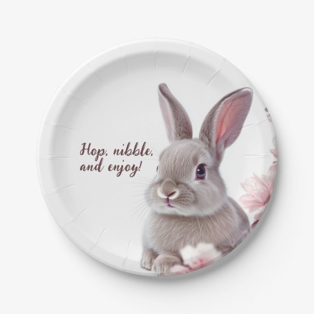 Customisable Bunny Brunch Plates🐰🎉 Paper Plate (Front)