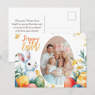 Customisable 🐇Bunny & Egg-stravaganza Holiday Postcard