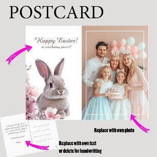 Customisable 🐇Bunny Love Greetings Holiday Postcard