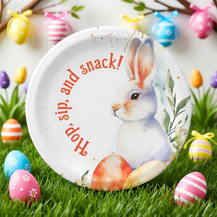 Customisable 🐇Bunny Whirl Papercraft Delight Paper Plate