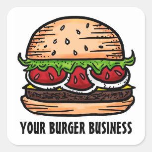 Customisable burger business simple food stickers