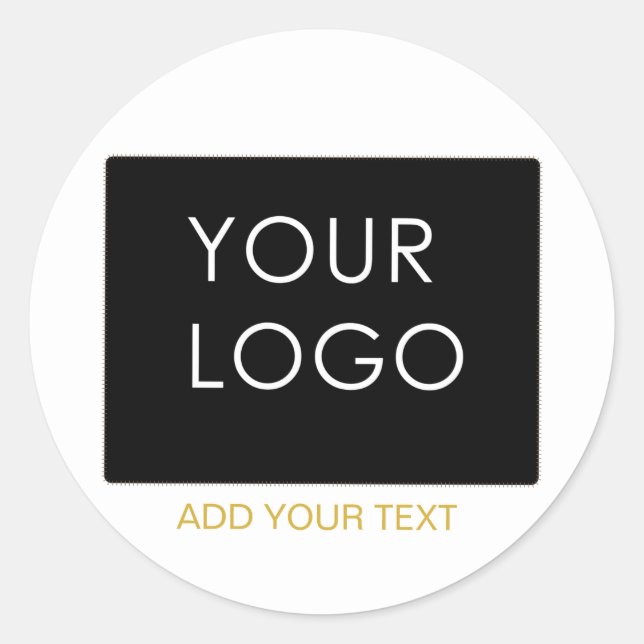 Customisable Business Add Logo Modern White   Classic Round Sticker (Front)