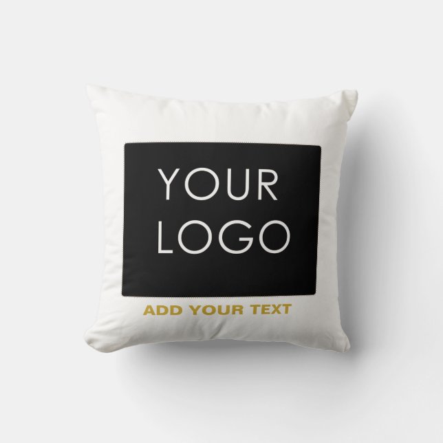 Customisable Business Add Logo Modern White    Cushion (Front)