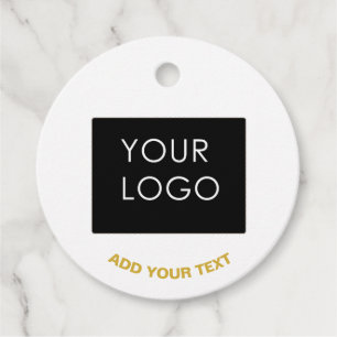 Customisable Business Add Logo Modern White   Favour Tags