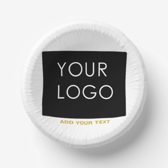 Customisable Business Add Logo Modern White  Paper Plate (Front)