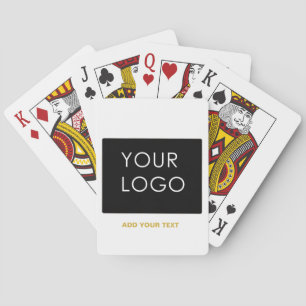 Customisable Business Add Logo Modern White   Playing Cards