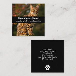 Customisable Business Card for Bengal Cat Cattery