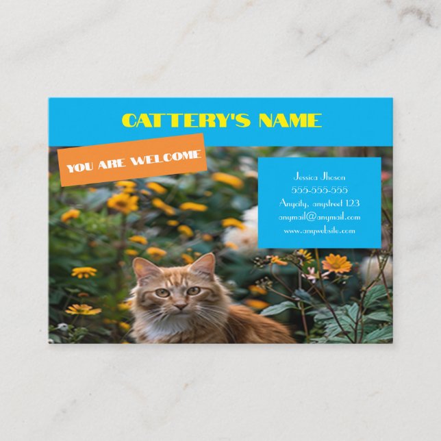 Customisable Business Card For Catteries (Front)