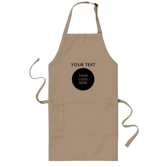 Customisable Business Company Logo Add Text Name Long Apron (Front)