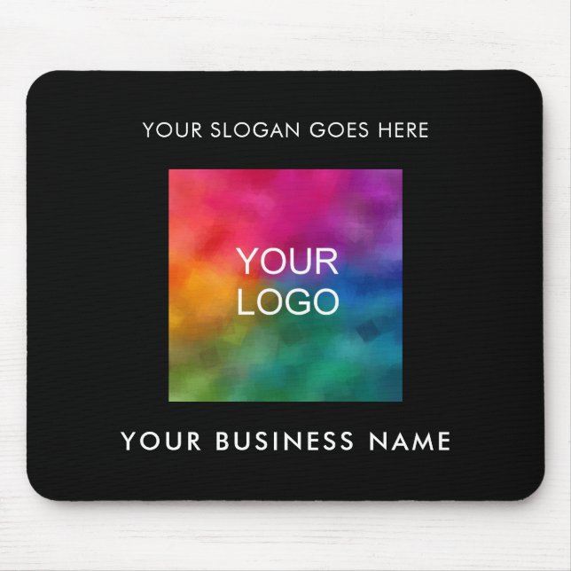 Customisable Business Company Logo Add Your Text Mouse Pad (Front)