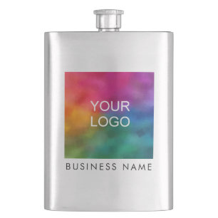 Customisable Business Company Logo Here Template Hip Flask