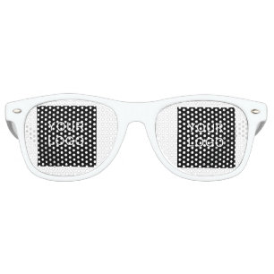 Customisable Business Company Logo White Party Retro Sunglasses