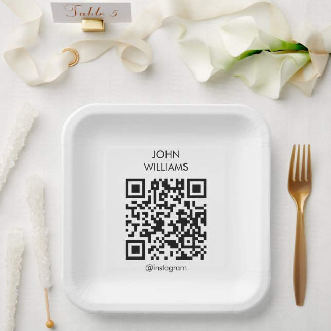 Customisable Business Exhibition Opening QR Code Paper Plate (Wedding)