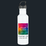 Customisable Business Logo Minimalist Template 710 Ml Water Bottle<br><div class="desc">Customisable Elegant Template Upload Image Photo Business Logo Add Text Name Trendy Classic 24 oz White Water Bottle.</div>