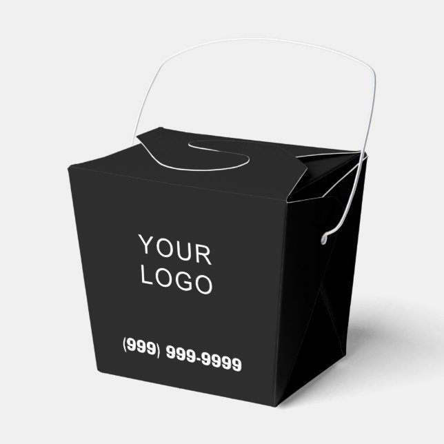 Customisable Business Logo Phone Take Out Black Favour Box (Front Side)