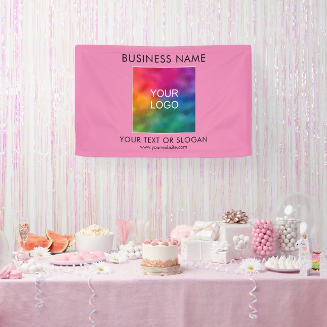 Customisable Business Logo Text Colour Template Banner (Party)