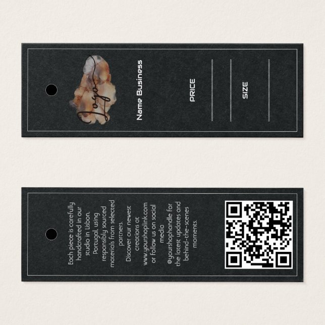 Customisable Business Name logo Clothing Tag (Front & Back)