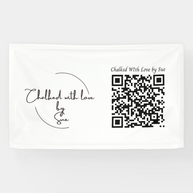Customisable Business Name Logo & QR Code Banner (Horizontal)