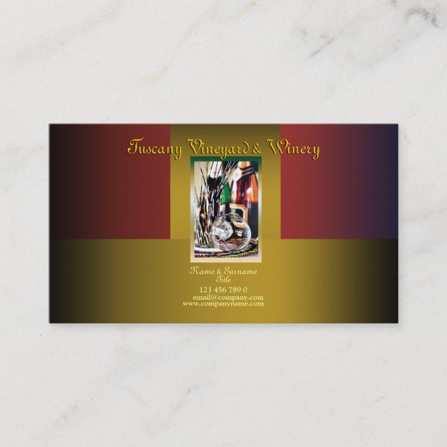 Customisable business profile winery vineyard wine card (Front)