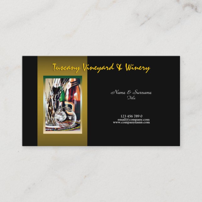 Customisable business profile winery vineyard wine card (Front)