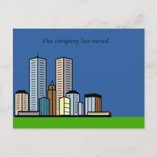 Customisable Business Skyline Just Moved Announcement Postcard