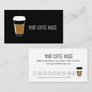 Customisable Cafe Coffee house business Loyalty Card