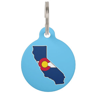 Customisable California Colorado flag pet id tag