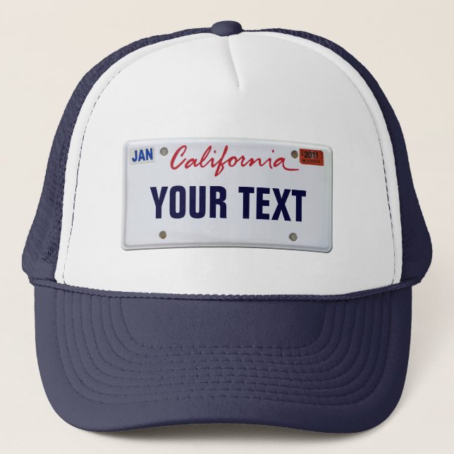 (Customisable) California License Plate Trucker Hat (Front)