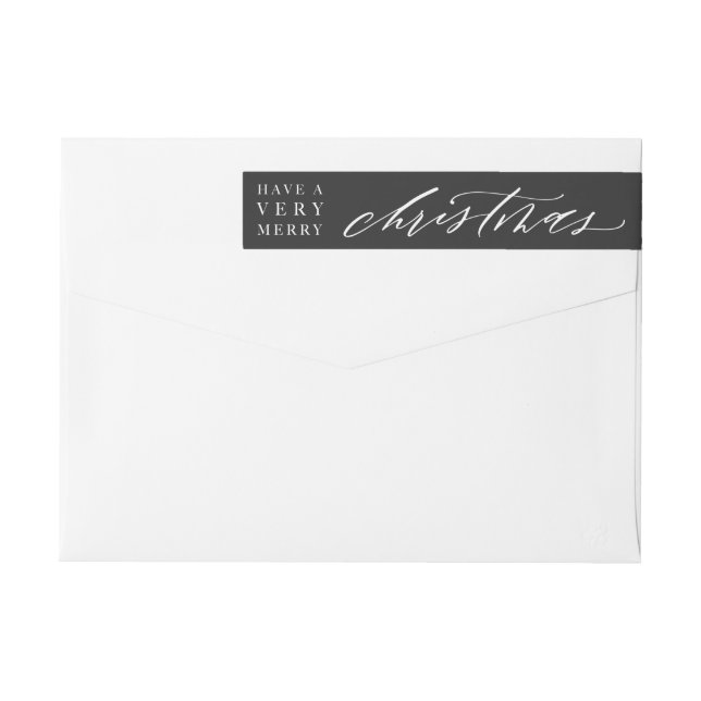 Customisable Calligraphy Christmas Envelope Label (Back)