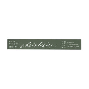 Customisable Calligraphy Christmas Envelope Label