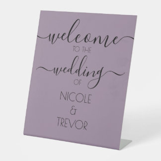 Customisable Calligraphy Wedding Welcome Pedestal Sign