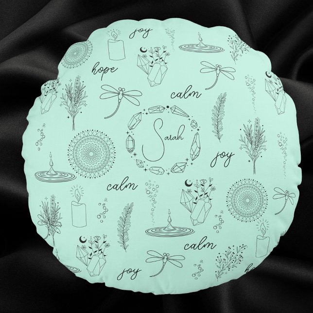 Customisable Calming Vibes Round Cushion (Creator Uploaded)