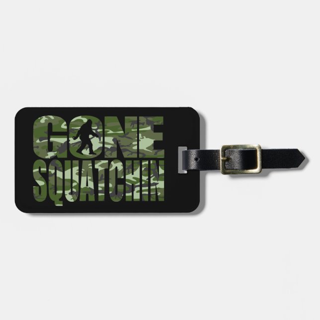 Customisable Camo Gone Squatchin Luggage Tag (Front Horizontal)