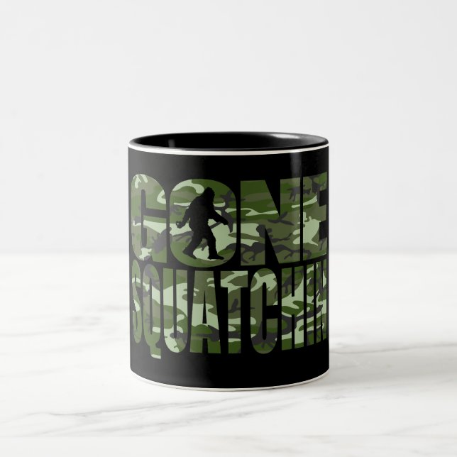 Customisable Camo Gone Squatchin Two-Tone Coffee Mug (Center)